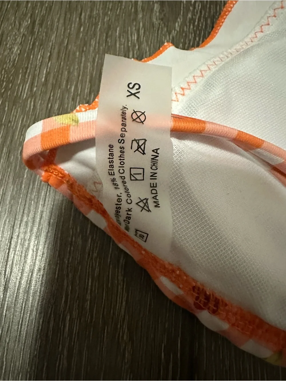 Orange Gingham Floral Ruffle Bikini - Women Swim
